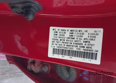 2017 Honda Accord Sport z USA, uszkodzony, nr VIN 1HGCR2F58HA272823